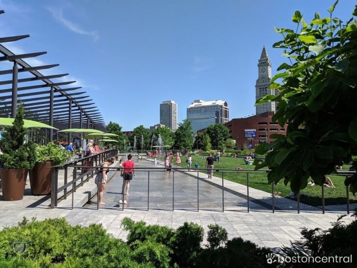 Rose Kennedy Greenway fountains North End Boston