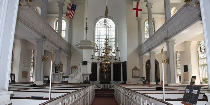 Old North Church interior nave Boston
