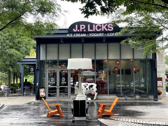 JP Licks Ice Cream Assembly Row near LEGO Discovery Center