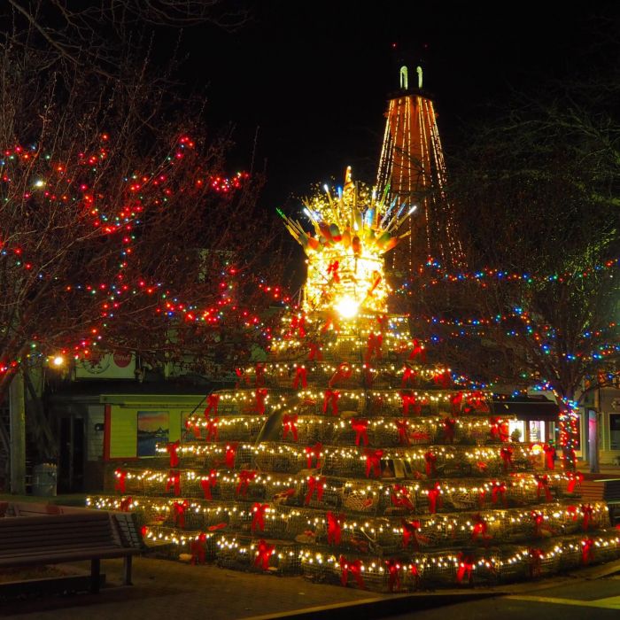 Boston Holiday Lights | Christmas Tree Lobster Pot Provincetown